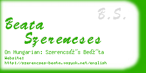 beata szerencses business card